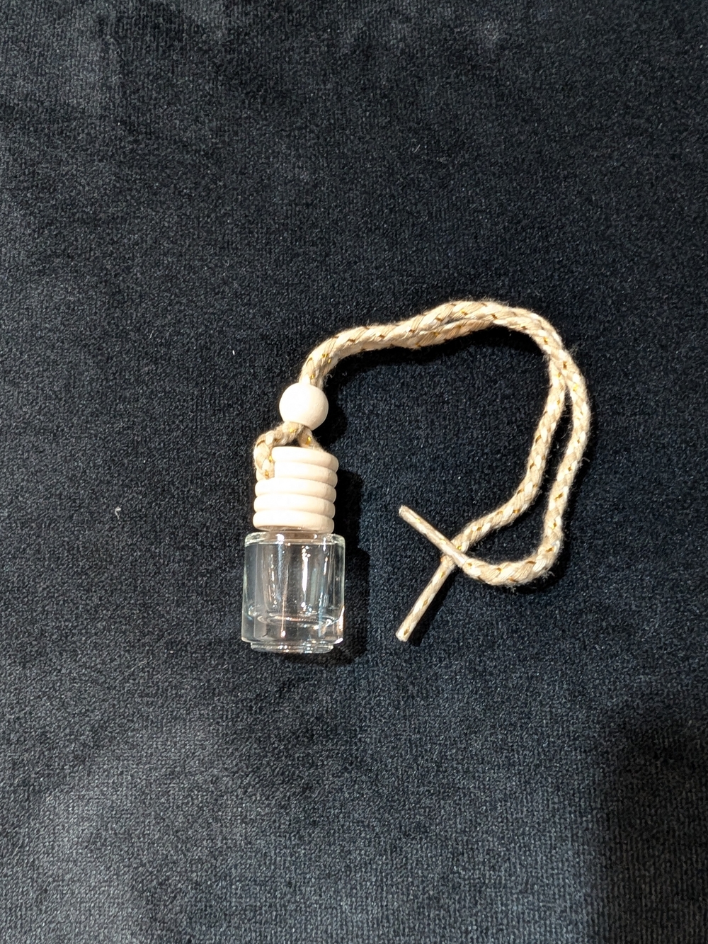 Hanging Glass Bottle Car Air Freshener Diffuser w/ Wood Cap & Rope Cord 5pk